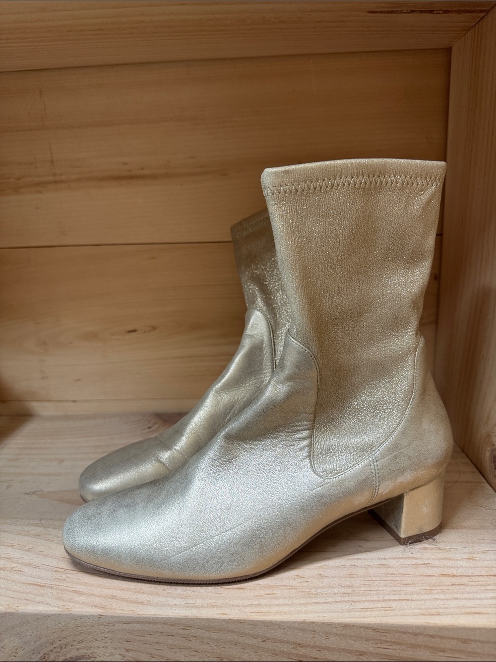 Stuart Weitzman Metallic Gold Ankle Boots